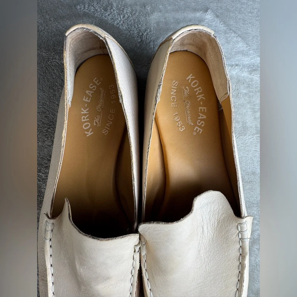 Kork-Ease Women's‎ Leather Loafers 7.5 Meg Nude Tan Neutral Preppy Classic